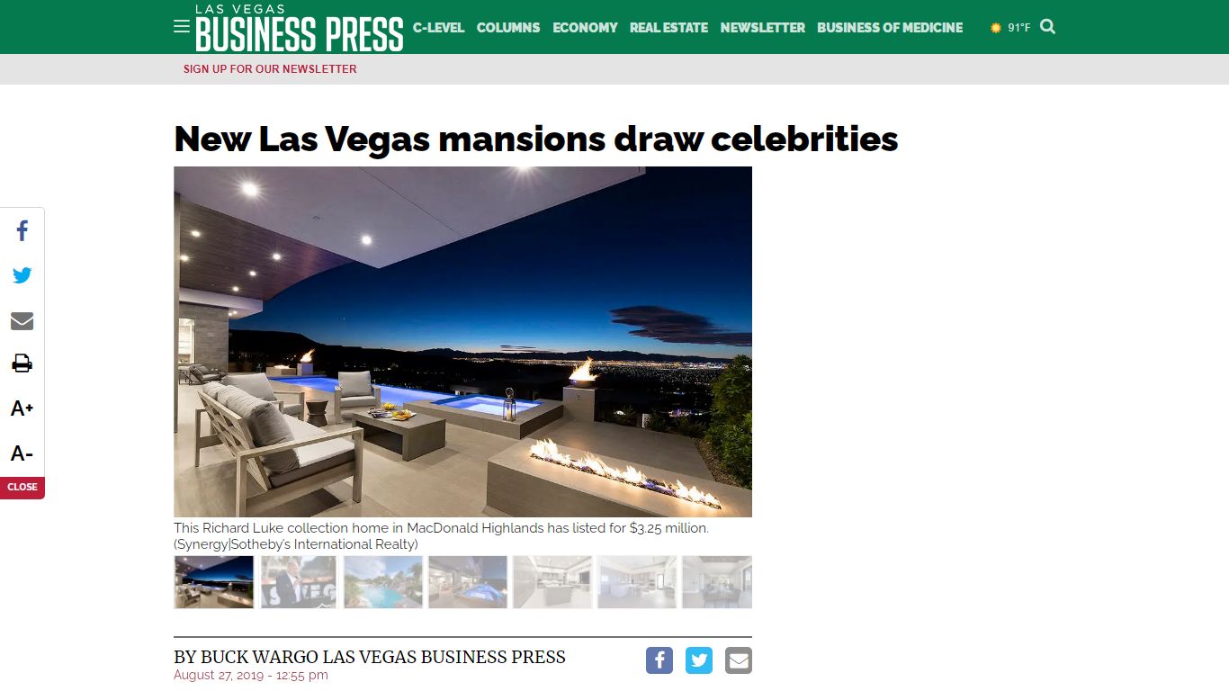 New Las Vegas mansions draw celebrities